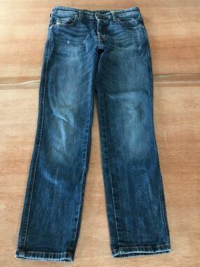 Diesel Babhila Skinny Jeans Women 25 Blue Mid Rise Button Fly Stretch Distressed